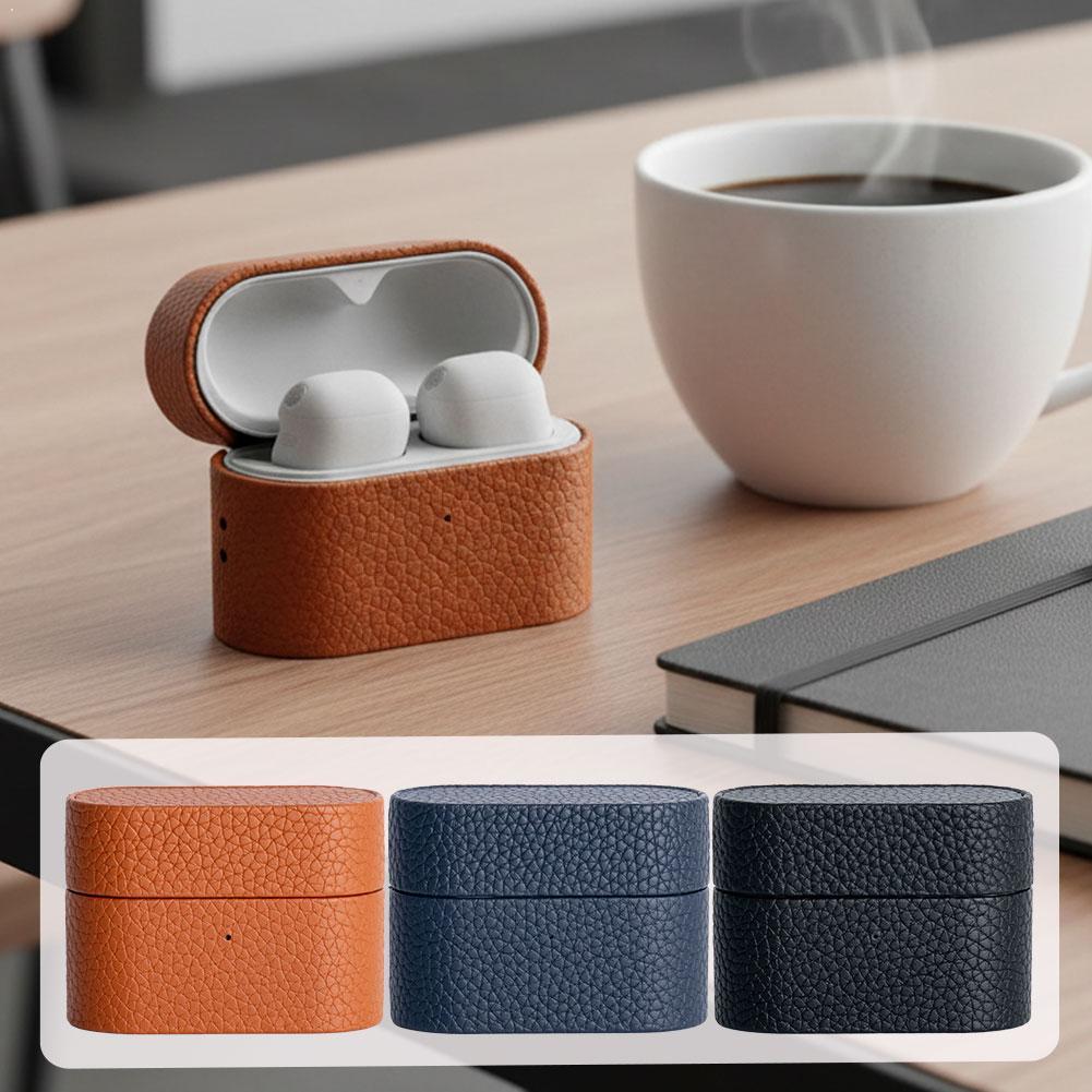 Earphone Foam Tip - Genuine Leather Fine Grain Case for