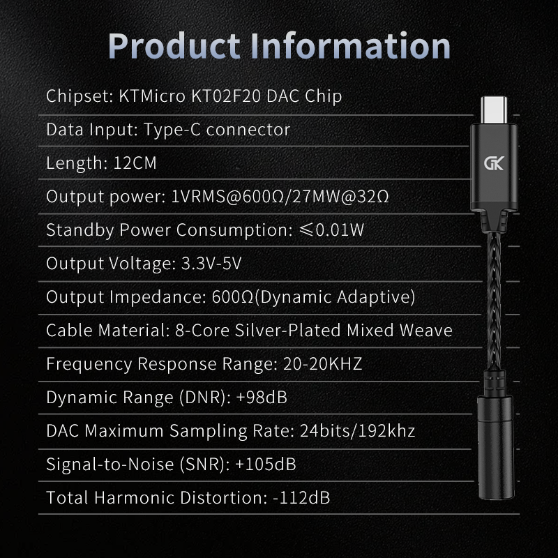 GK X1 Earphone Adapter Type-C  - Usb C Earphone 리뷰 및 가격