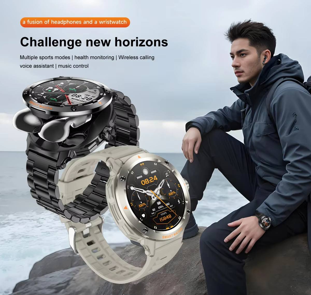 NFC Smart Watch Wireless Earph - Earbuds Charging Case 리뷰 및 가격