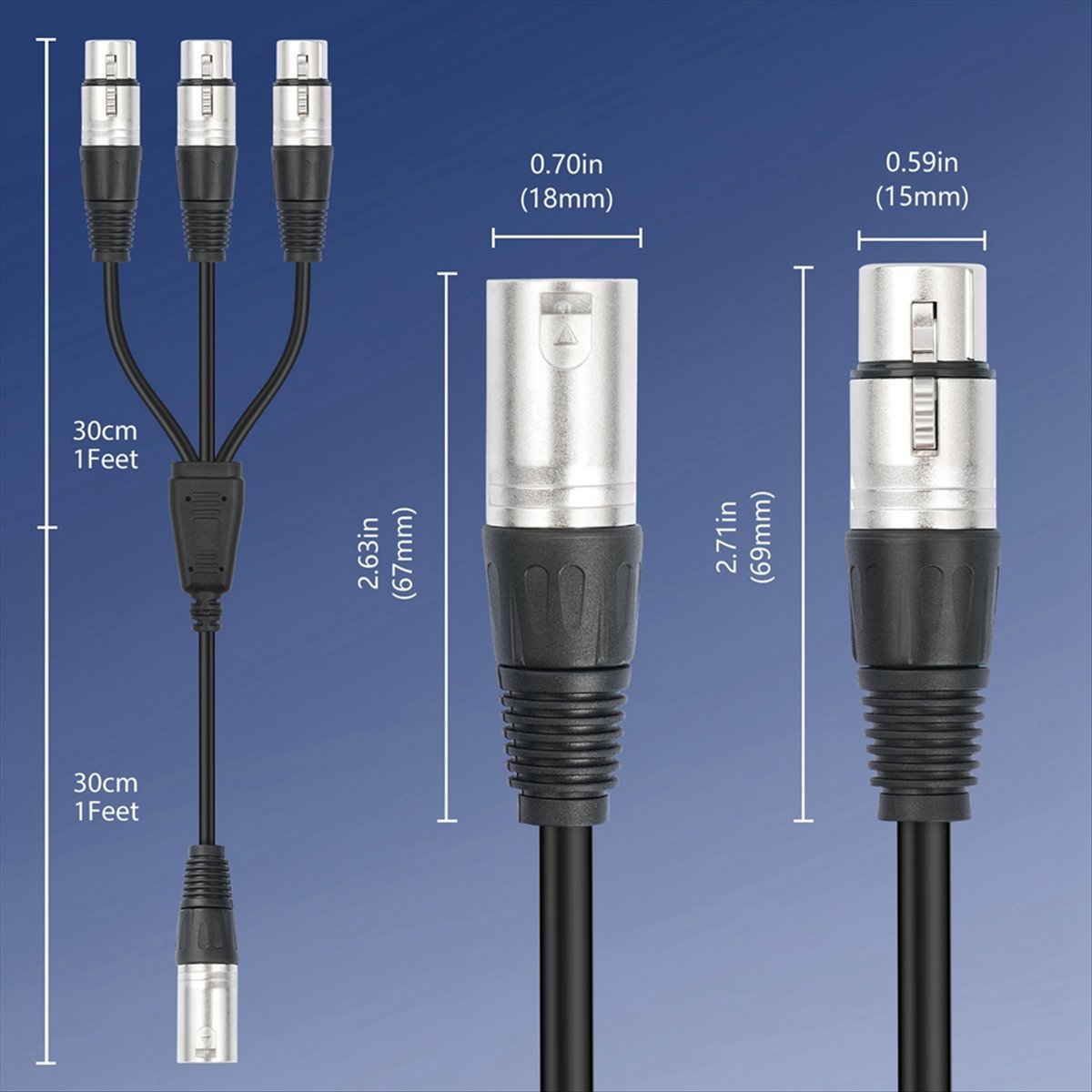 (PQWN) 3Pin XLR Male to 3 Fema - Audio Splitter Y 리뷰 및 가격
