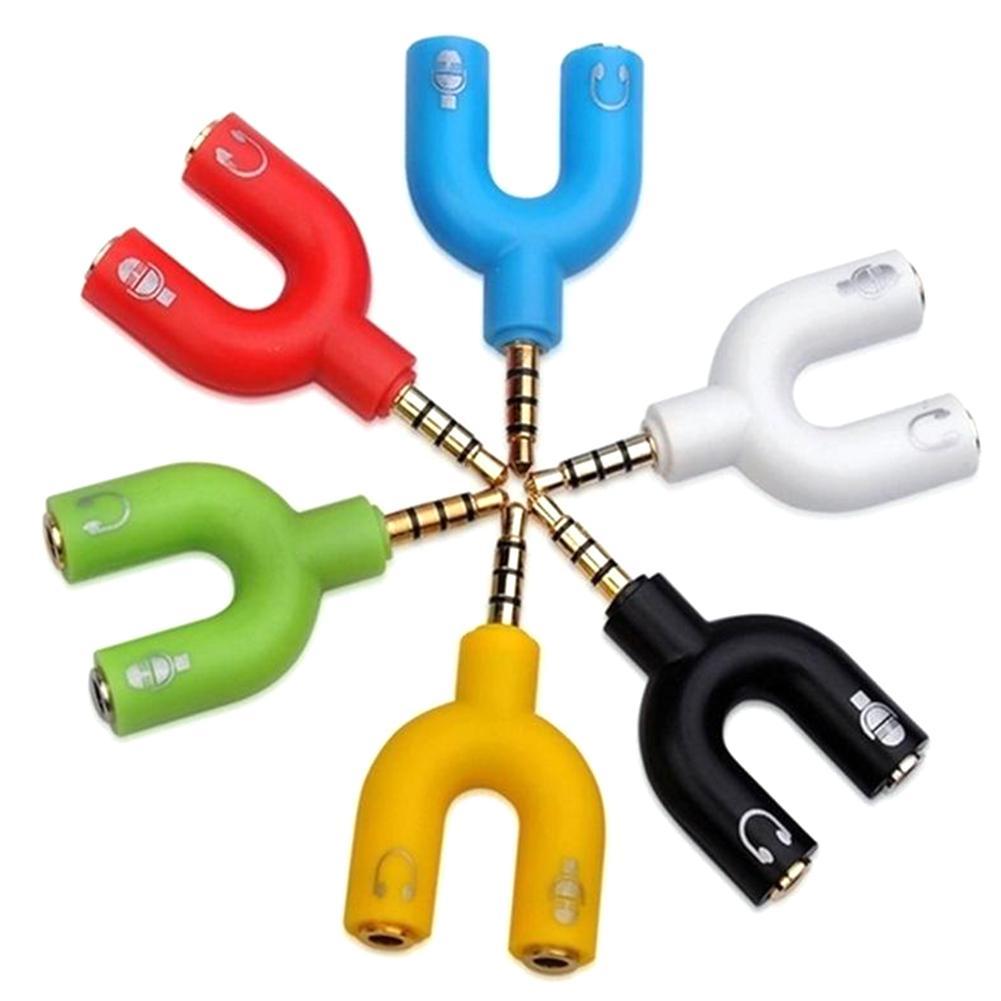 1PC Dual 3.5MM U Type Adapter  - Earphone Splitter Jack 리뷰 및 가격
