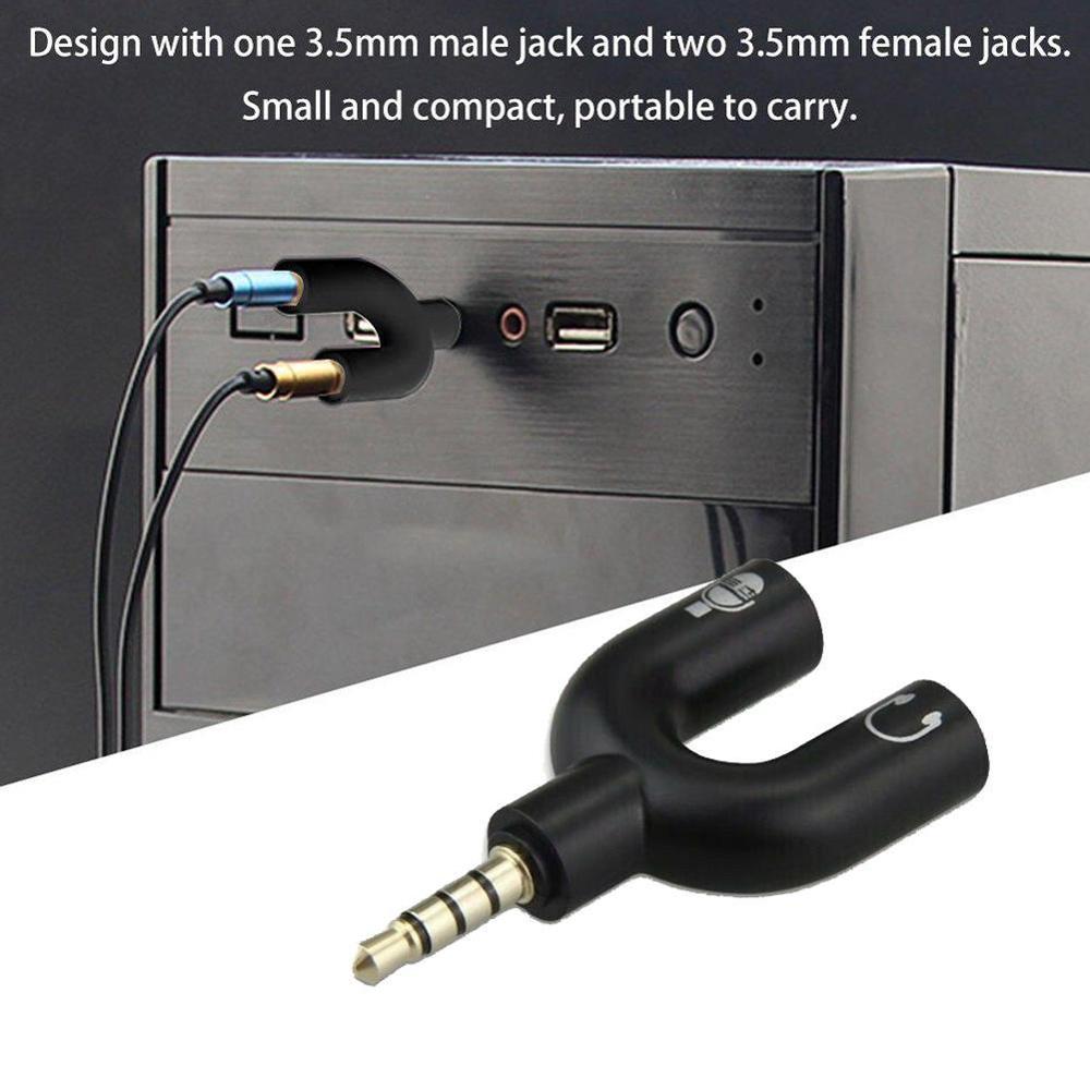 1PC Dual 3.5MM U Type Adapter  - Earphone Splitter Jack 리뷰 및 가격