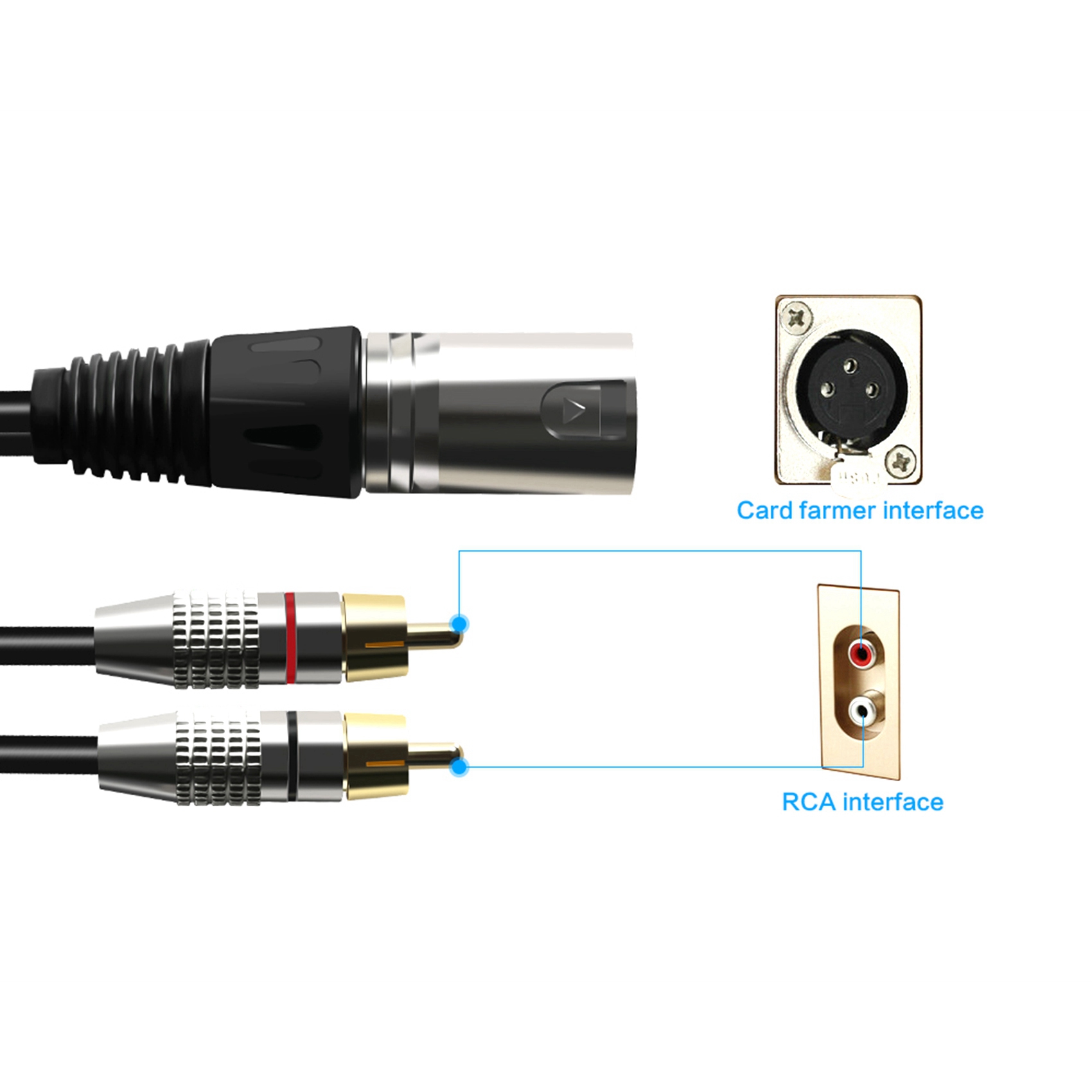 1 XLR Male to 2 RCA Male Plug  - Audio Splitter Y 리뷰 및 가격