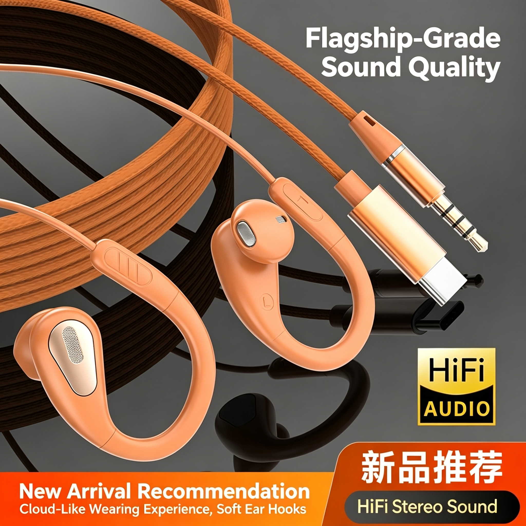 3.5mm&Type-C Ear-Hook Wired Sp - Sports Earphone Hook 리뷰 및 가격
