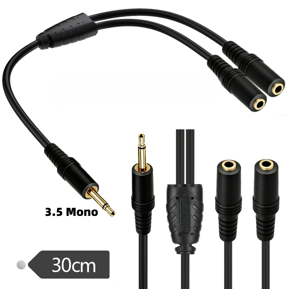 3.5mm TS Mono Male To Dual 3.5 - Earphone Splitter Jack 리뷰 및 가격