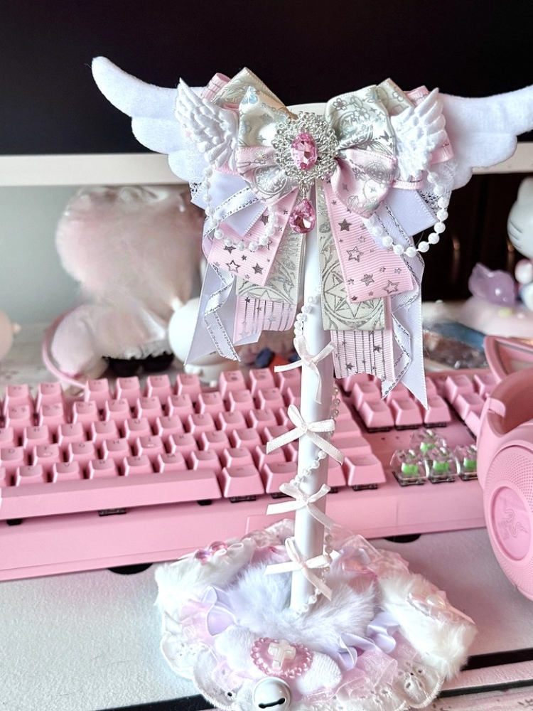 Cute Lace Headphone Stand Pink - Headphone Stand Desk 리뷰 및 가격