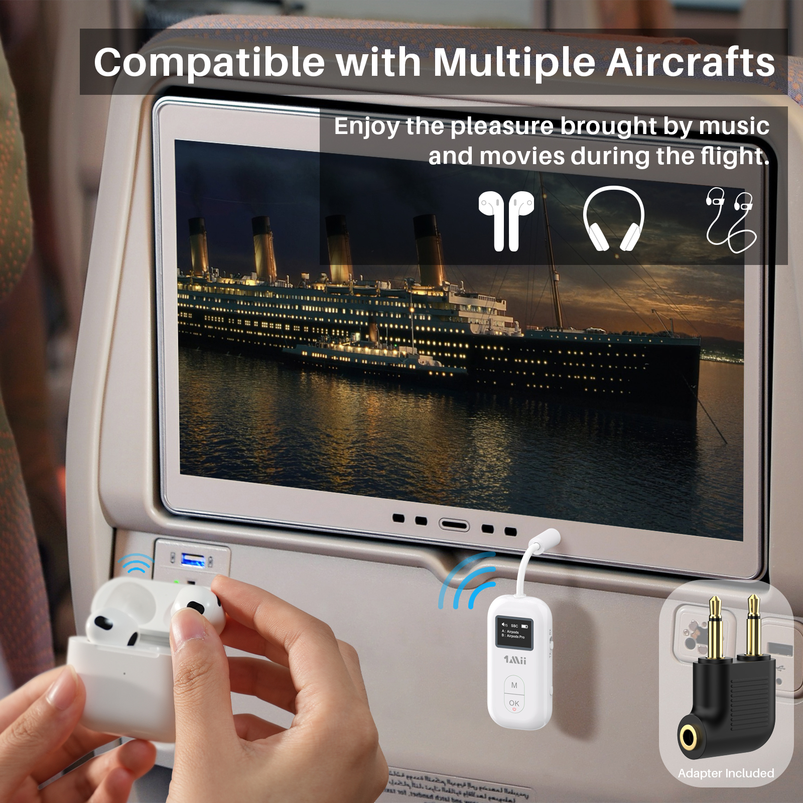 1Mii Airplane 3.5mm AUX Blueto - Bluetooth Adapter Receiver 리뷰 및 가격
