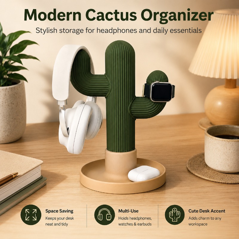 Minimalist Cactus Headset Stan - Headphone Stand Desk 리뷰 및 가격